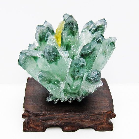 緑水晶 グリーンクォーツ クラスター[t802-5897]