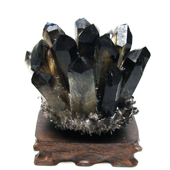 アーカンソー産 モリオン 純天然 黒水晶 クラスター[t802-5926]