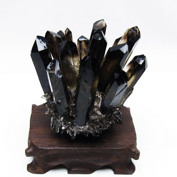 アーカンソー産 モリオン 純天然 黒水晶 クラスター[t802-6067]