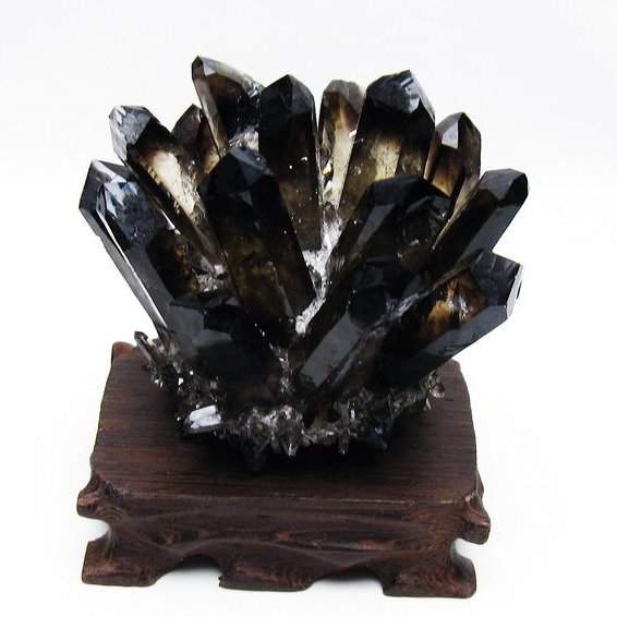 オリジナル 魔除けの石　最大級 漆黒のモリオン黒水晶クラスター　最終値下げ ミニクラスター 結晶 漆黒 インテリア オブジェ コレクション 風水