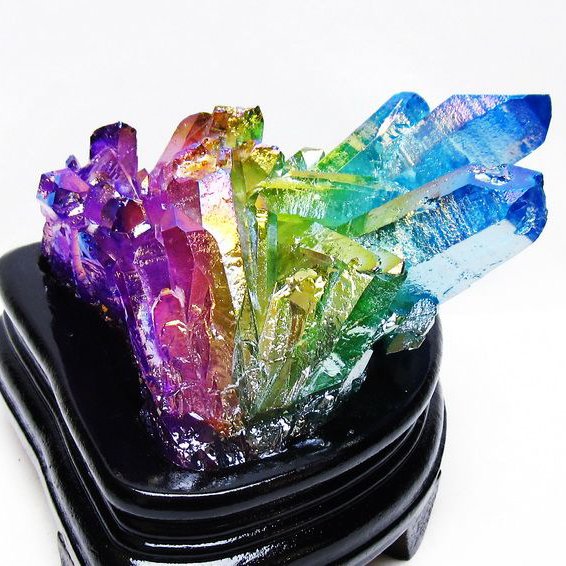 オーラ水晶 オーラクリスタル クラスター (レインボー)[T802-6198]