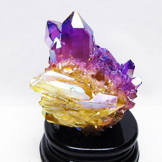 オーラ水晶 オーラクリスタル クラスター (レインボー) [t802-6209]