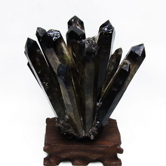 黒水晶 ブラッククォーツ クラスター [t802-6249]