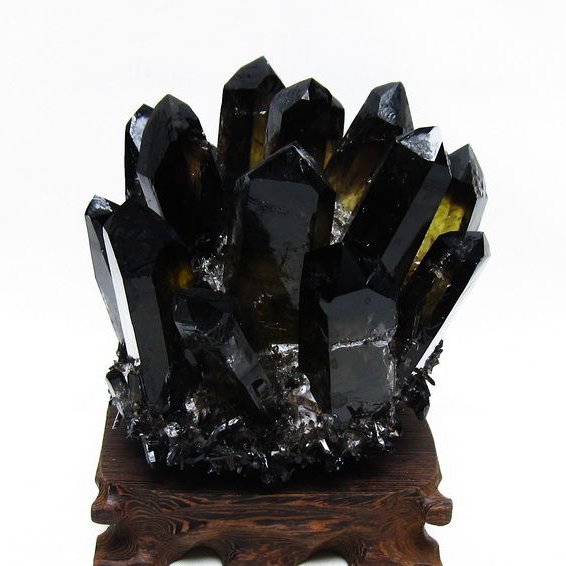黒水晶 ブラッククォーツ クラスター [t802-6254]