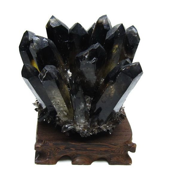 黒水晶 ブラッククォーツ クラスター [t802-6263]