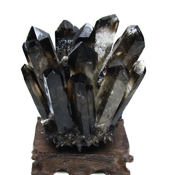 黒水晶 ブラッククォーツ クラスター [t802-6268]