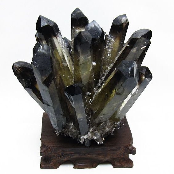 黒水晶 ブラッククォーツ クラスター [t802-6271]