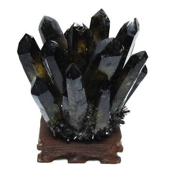 1.2Kg 黒水晶 ブラッククォーツ クラスター [t802-6277]