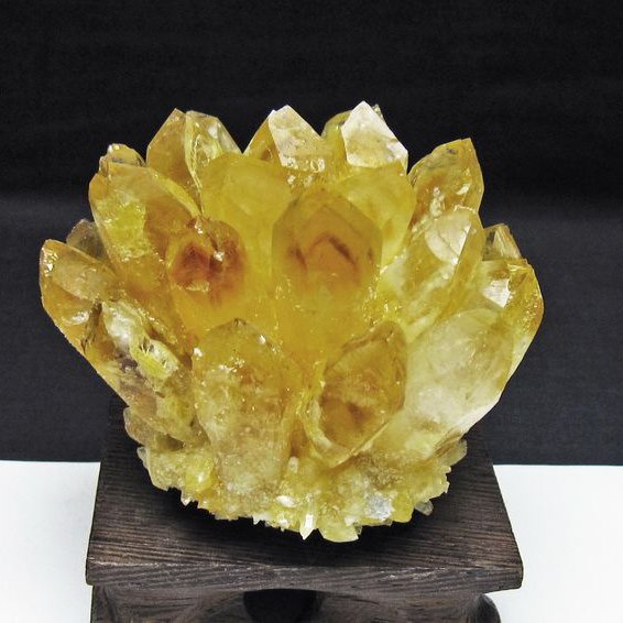 黄水晶 イエロークォーツ クラスター  [t802-6343]