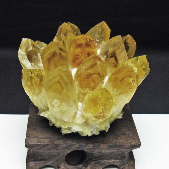 黄水晶 イエロークォーツ クラスター  [t802-6352]