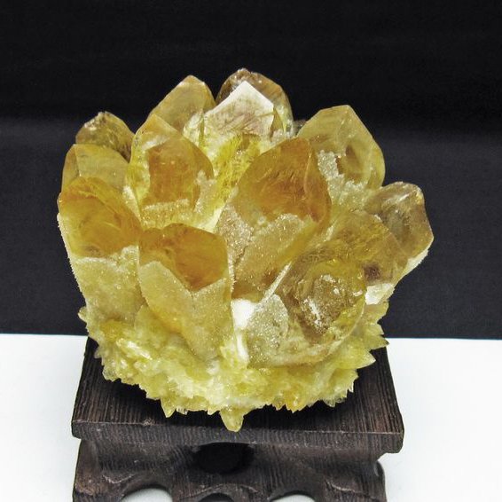黄水晶 イエロークォーツ クラスター  [t802-6364]