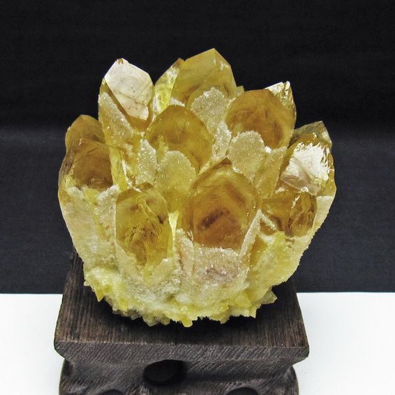黄水晶 イエロークォーツ クラスター  [t802-6368]