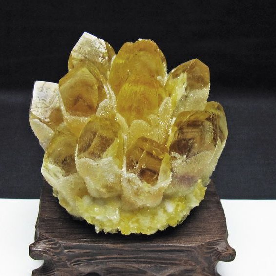 黄水晶 イエロークォーツ クラスター  [t802-6395]