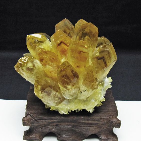 黄水晶 イエロークォーツ クラスター  [t802-6397]