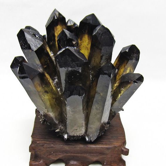 黒水晶 ブラッククォーツ クラスター [t802-6538]