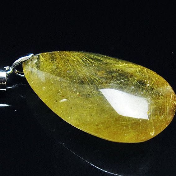 金針ルチル水晶 ペンダント [T86-6803]