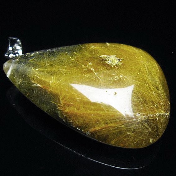 金針ルチル水晶 ペンダント [T86-7004]