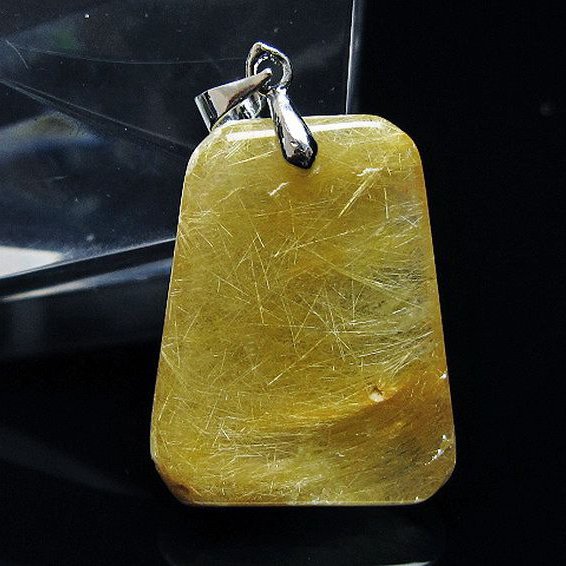 金針ルチル水晶 ペンダント [t86-7104]