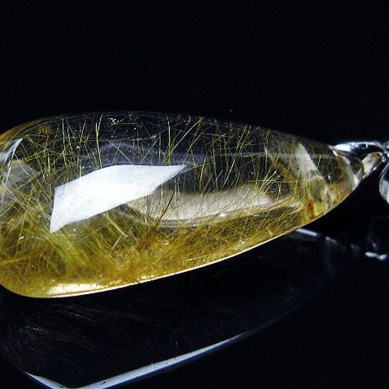 金針ルチル水晶 ペンダント [T86-7130]