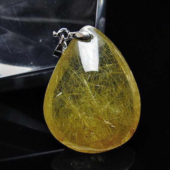 金針ルチル水晶 ペンダント [t86-7140]