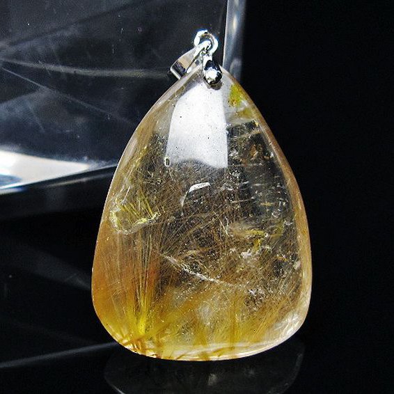 金針ルチル水晶 ペンダント [t86-7149]