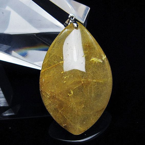 ゴールドタイチンルチル ペンダント [T86-7174]