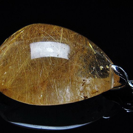 金針ルチル水晶 ペンダント [T86-7183]