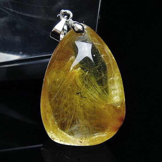 放射金針ルチル水晶 ペンダント [t86-7185]