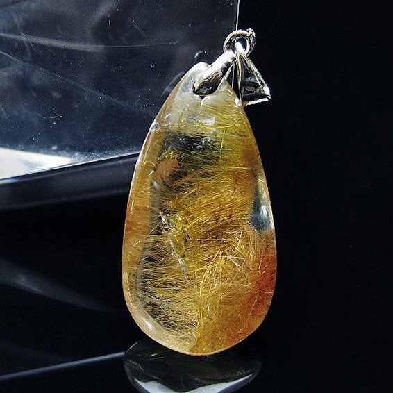 金針ルチル水晶 ペンダント [t86-7191]