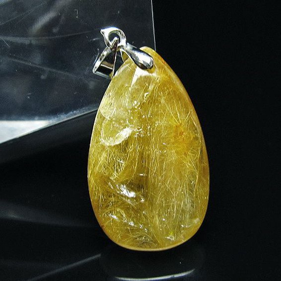 金針ルチル水晶 ペンダント [T86-7349]