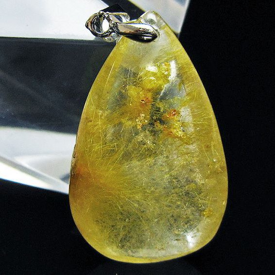 金針ルチル水晶 ペンダント [T86-7465]