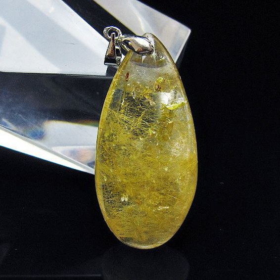 金針ルチル水晶 ペンダント [t86-7472]