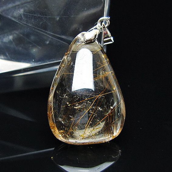 金針ルチル水晶 ペンダント [t86-7484]