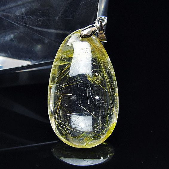 金針ルチル水晶 ペンダント [t86-7503]