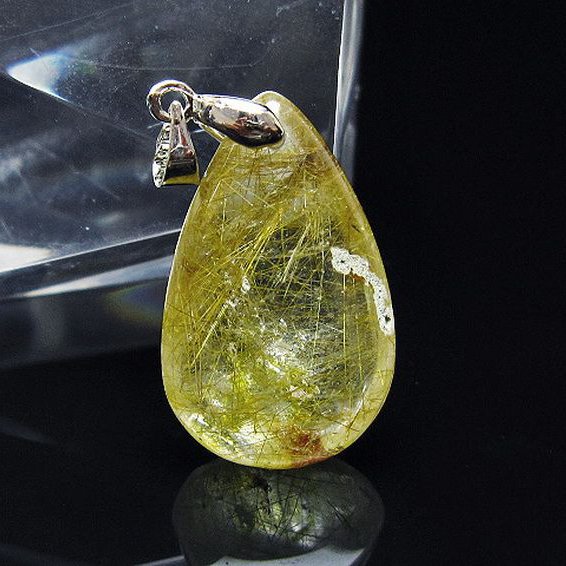 金針ルチル水晶 ペンダント [t86-7504]