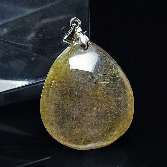 金針ルチル水晶 ペンダント [T86-7522]