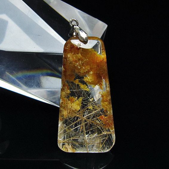 ガーデンルチル水晶 ペンダント [t86-7525]