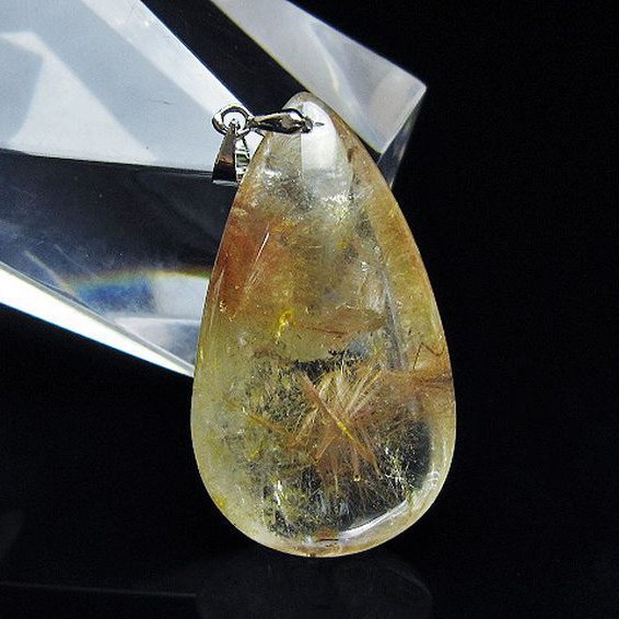 金針ルチル水晶 ペンダント [t86-7532]