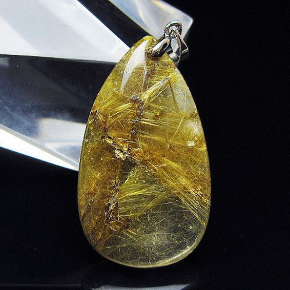 ゴールドタイチンルチル ペンダント [T86-7536]