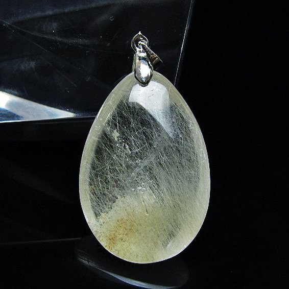 プラチナ入水晶 ペンダント [T86-7538]