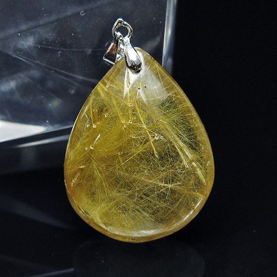金針ルチル水晶 ペンダント [T86-7542]