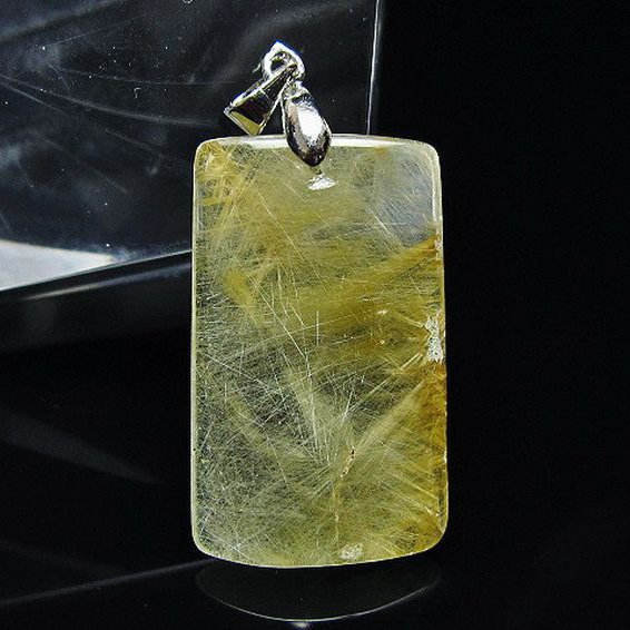 金針ルチル水晶 ペンダント [t86-7548]