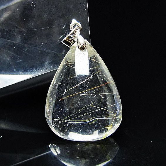 金針ルチル水晶 ペンダント [t86-7701]