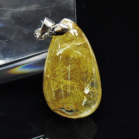 金針ルチル水晶 ペンダント [t86-7730]