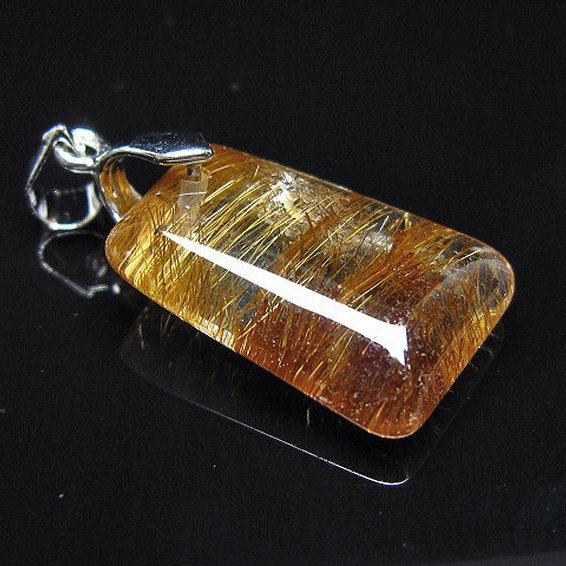 金針ルチル水晶 ペンダント [t86-7750]