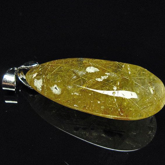 金針ルチル水晶 ペンダント [t86-7762]