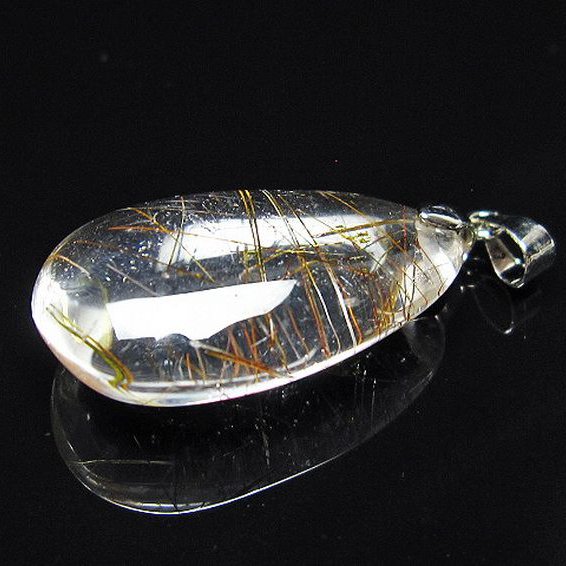 金針ルチル水晶 ペンダント [t86-7781]