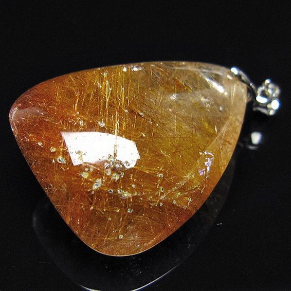 金針ルチル水晶 ペンダント [t86-7795]