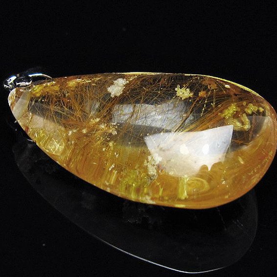 金針ルチル水晶 ペンダント [t86-7871]