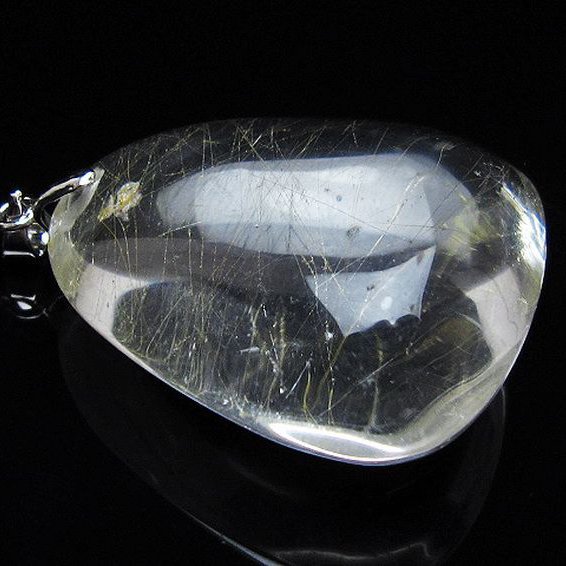 金針ルチル水晶 ペンダント [t86-7878]